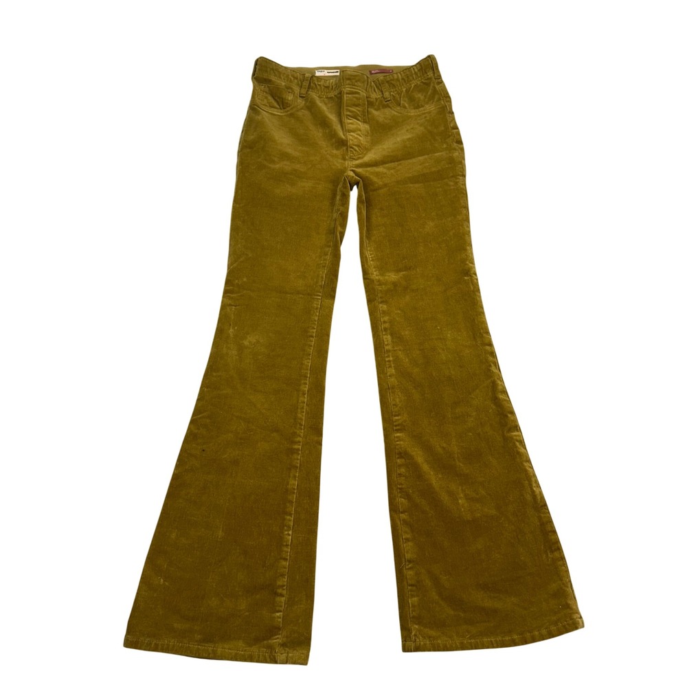 Pilcro & the Letterpress The Pull-On Icon Flare Corduroy Pants Mustard Yellow 29